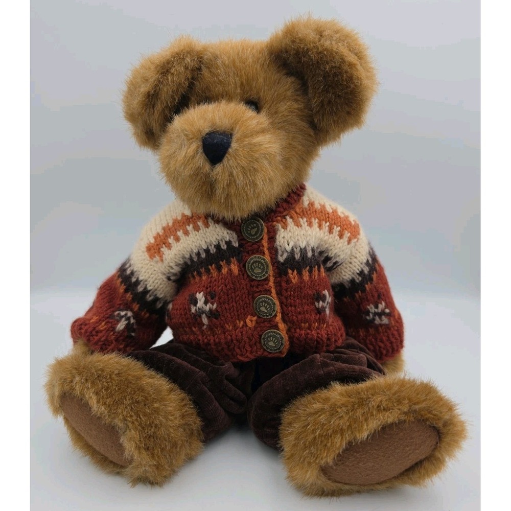 Adorable Teddy Bear Boyds Bears Devin Fallsbeary #912621-1999 14” With Sweater